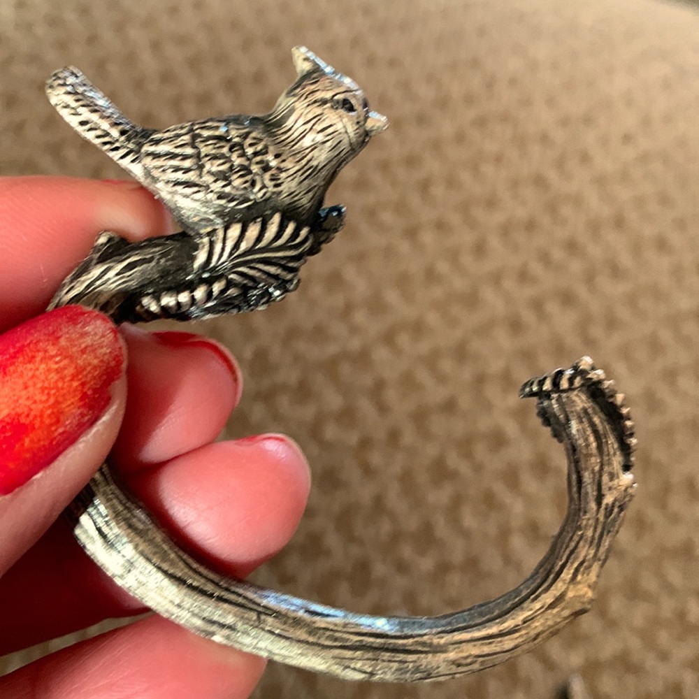 Precious bird on a branch shower curtain hooks